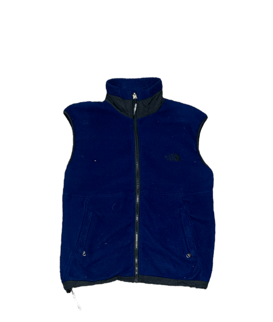 North Face Fleece Blue Zip Up Vest