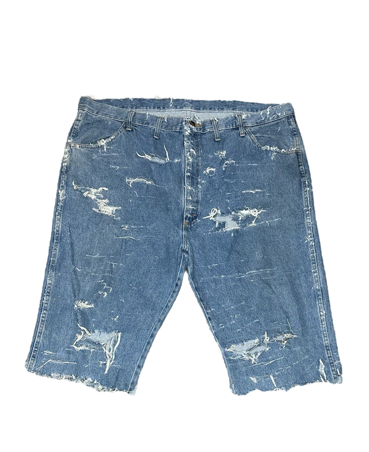 Distressed Rustler Jean Shorts