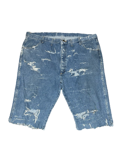 Distressed Rustler Jean Shorts