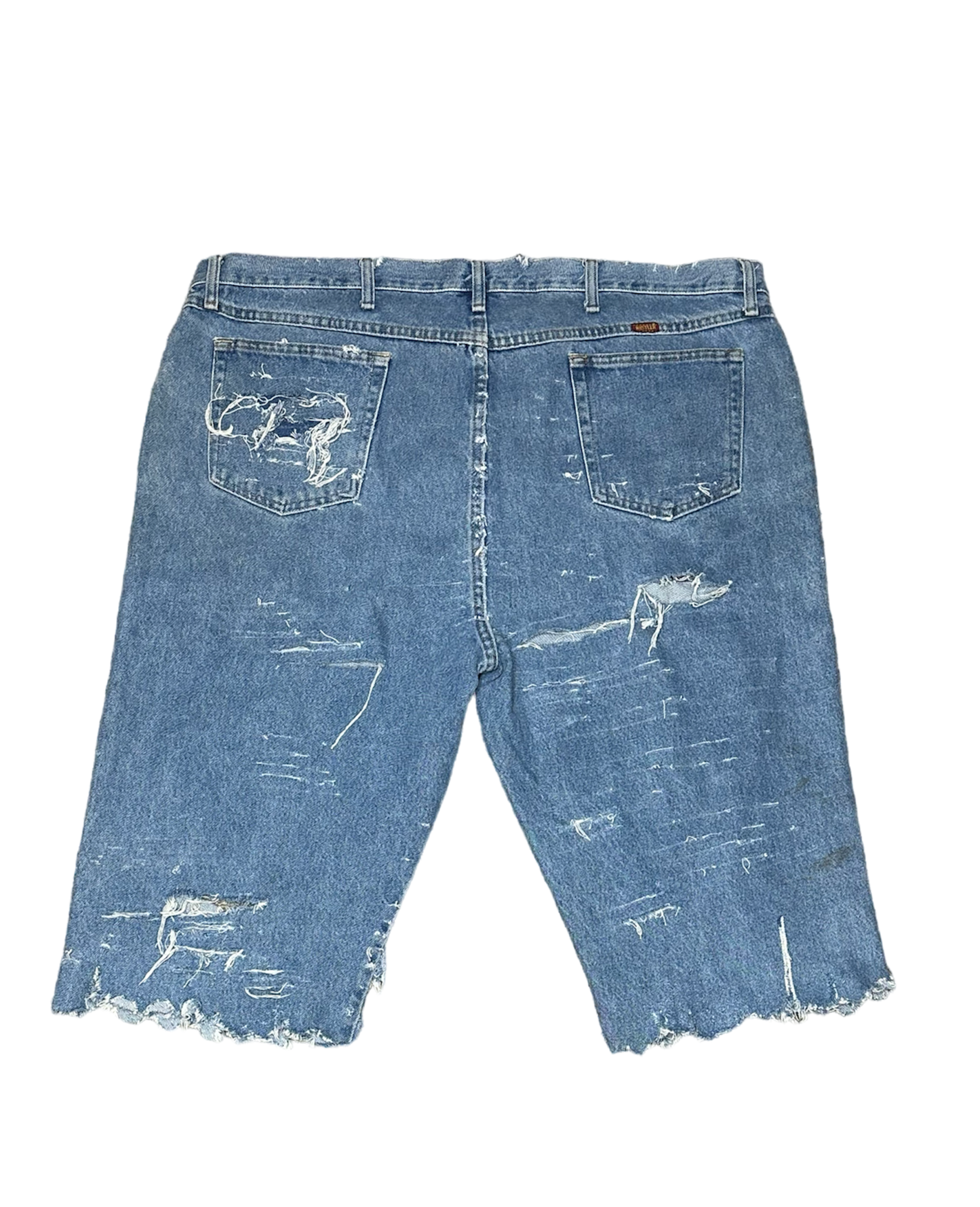 Distressed Rustler Jean Shorts