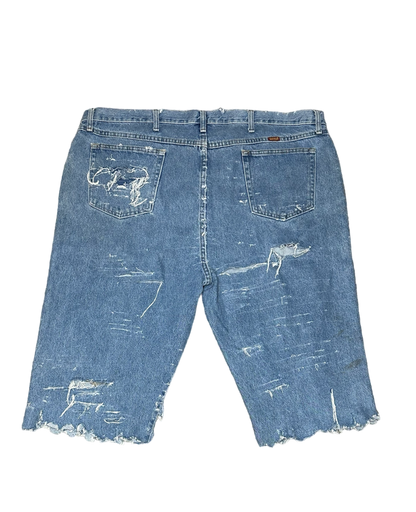 Distressed Rustler Jean Shorts